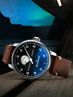 MeisterSinger Stratoscope Automatic Moonphase Date ST982_SVSL02