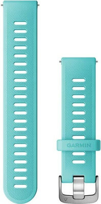 Remienok Garmin Quick Release 20mm, silikónový, blankytne modrý, strieborná pracka (Venu, Venu Sq, Venu 2 plus ai.)