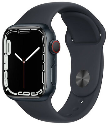 Apple Watch Series 7 GPS + Cellular, 41mm puzdro z temne atramentového hliníka s temne atramentovým športovým remienkom