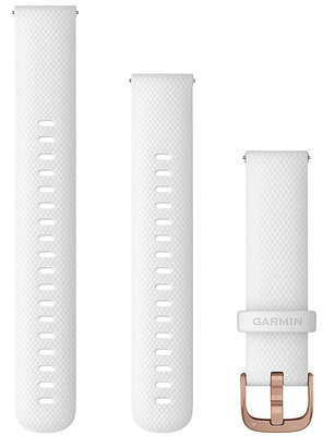 Remienok Garmin Quick Release 18mm, silikónový, biely, ružovozlatá spona (Venu 2S, Vívoactive 4S, Vívomove 3S)