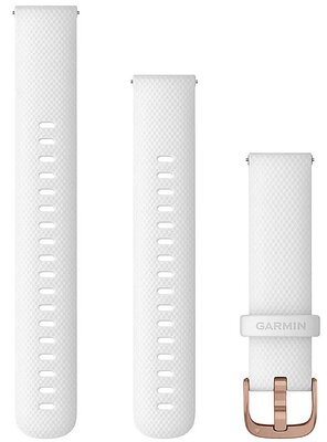 Silikónový remienok Garmin 18mm, White, Quick Release, + predĺžená časť, 010-12932-0F