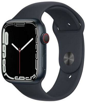 Apple Watch Series 7 GPS + Cellular, 45mm puzdro z temne atramentového hliníka s temne atramentovým športovým remienkom