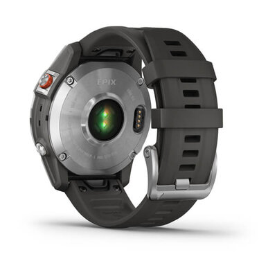 Garmin Epix 2 Glass, Silver / Gray Silicone Band