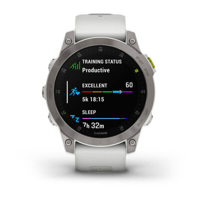 Garmin Epix 2 Sapphire, Titan / White Silicone Band