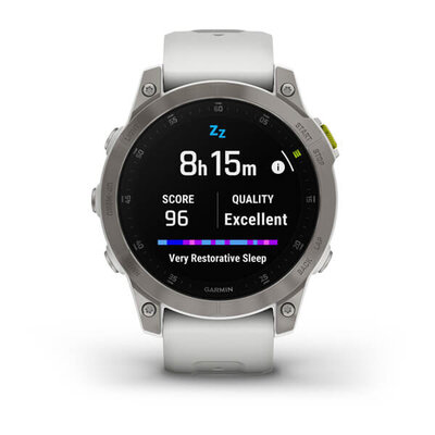 Garmin Epix 2 Sapphire, Titan / White Silicone Band