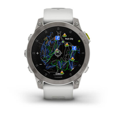 Garmin Epix 2 Sapphire, Titan / White Silicone Band