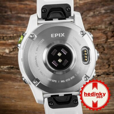 Garmin Epix 2 Sapphire, Titan / White Silicone Band