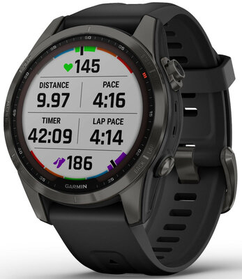 Garmin Fenix 7S Sapphire Solar Grey DLC Titanium / Black Band (II. Akosť)