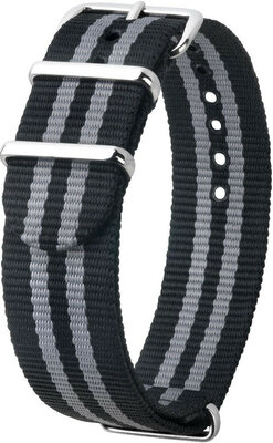 Čierno-šedý textilný NATO remienok Hirsch Rush L 40406030-2 (Nylon)