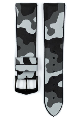 Kaučukový remienok Hirsch John L 0925088030-5, maskáčový, prírodný kaučuk, dĺžka L, Quick Release