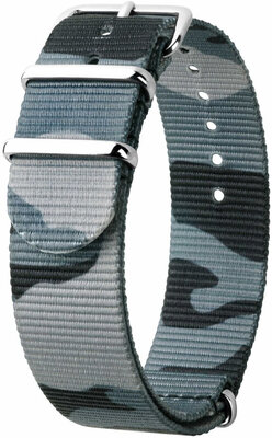 Nylonový remienok Hirsch Rush L 40406038-2, maskáčový/modrý, maskáčový, dĺžka L, Quick Release