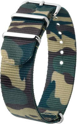 Zelený maskáčový textilný NATO remienok Hirsch Rush L 40406040-2 (Nylon)