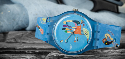 Hodinky Swatch x Centre Pompidou, Blue Sky By Vassily Kandinsky UOZ342