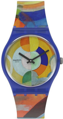 Hodinky Swatch x Centre Pompidou, Carousel by Robert Delaunay GZ712