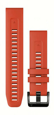 Remienok Garmin QuickFit 22mm, silikónový, flame red, čierna spona (Fenix 7/6/5, Epix 2 aj.)