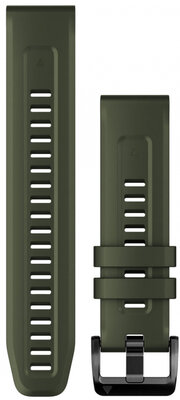 Remienok Garmin QuickFit 22mm, silikónový, tmavo zelený, čierna spona (Fenix 7/6/5, Epix 2 aj.)