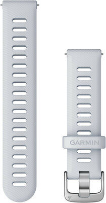 Remienok Garmin Quick Release 18mm, silikónový, biely, matne strieborná pracka (Venu 2S, Vívoactive 4S, Vívomove 3S)