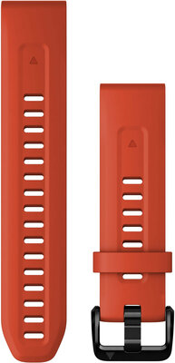 Remienok Garmin QuickFit 20mm, silikónový, červený, čierna spona (Fenix 7S/6S/5S)
