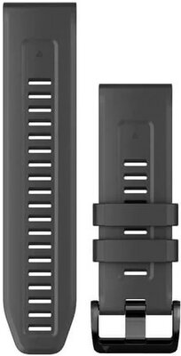 Remienok Garmin QuickFit 26mm, silikónový, šedý, čierna spona (Fenix 7X/6X/5X, Tactix aj.)