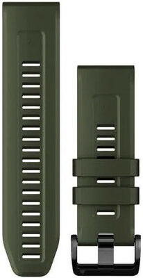 Remienok Garmin QuickFit 26mm, silikónový, zelený, čierna spona (Fenix 7X/6X/5X, Tactix aj.)