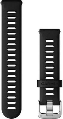 Remienok Garmin Quick Release 18mm, silikónový, čierny, strieborná spona (Venu 2S, Vívoactive 4S, Vívomove 3S)