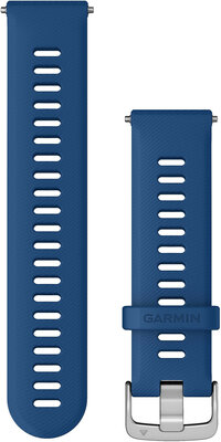 Remienok Garmin Quick Release 22mm, silikónový, modrý, strieborná spona (Venu, Forerunner 255, Vívoactive 4 aj.)