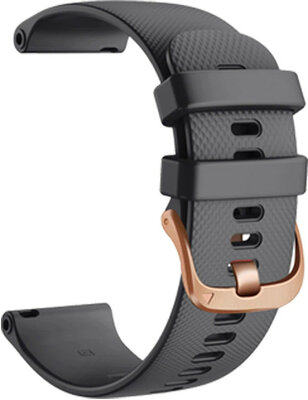 Silikonový řemínek Ricardo 18mm (pro Garmin Venu 2S, Vívoactive 4S, Vívomove 3S), černý, Quick Release