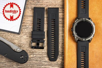 Silikónový remienok Ricardo 26mm (pre Garmin Fenix 8/7X/6X (51mm), Tactix aj.), čierny, QuickFit