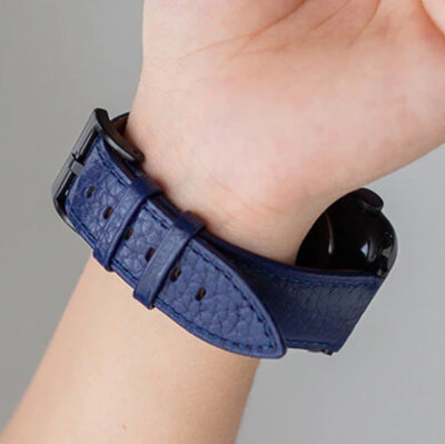 Kožený remienok Ricardo (pro Apple Watch 42/44/45/49mm), modrý