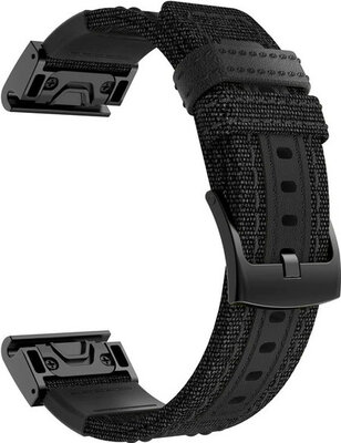 Nylonový remienok Ricardo 26mm (pre Garmin Fenix 8/7X/6X (51mm), Tactix a pod.), čierny, QuickFit