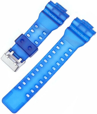 Remienok pro Casio G-Shock, plastový, modrý, strieborná spona (pro modely GA-100, GA-110, GD-120, GLS-100)