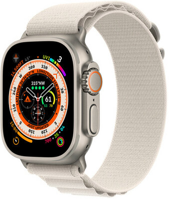 Apple Watch Ultra, GPS + Cellular, 49mm s bielym remienkom "Alpine loop" (M)