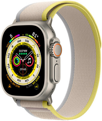 Apple Watch Ultra, GPS + Cellular, 49mm s viacfarebným remienkom "Trail loop" (M/L)