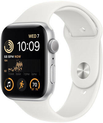 Apple Watch SE GPS 44mm Silver Aluminium Case / White Sport Band - Regular