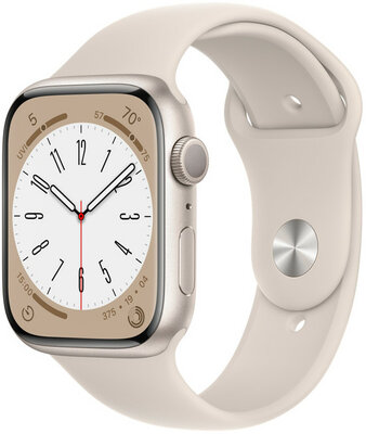 Apple Watch Series 8 GPS 45mm Starlight Aluminium Case / Starlight Sport Band - Regular