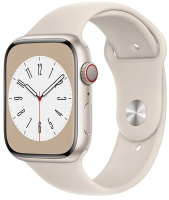 Apple Watch Series 8 GPS + Cellular 45mm Starlight Aluminium Case / Starlight Sport Band - Regular