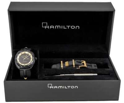 Hamilton American Classic Pan Europ Black & Gold Automatic H35425730 + NATO strap