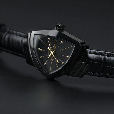 Hamilton Ventura Black & Gold Quartz H24201730