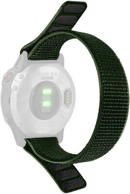 Nylonový popruh Ricardo 22mm (pro Garmin Fenix 7/6/5 aj.), zelený, prevliekacie