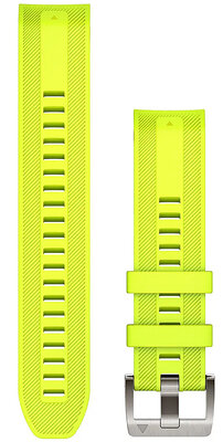 Remienok Garmin Quickfit 22mm, silikónový, neónovo žltý, strieborná spona (MARQ 2)