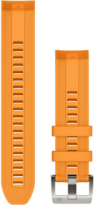 Remienok Garmin Quickfit 22mm, silikónový, oranžový, strieborná spona (MARQ)