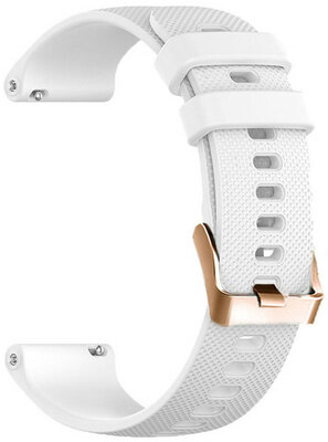 Remienok Quick Release 20mm, silikónový, biely, rosegold spona (Garmin Venu, Venu Sq, Venu 2 plus aj.)