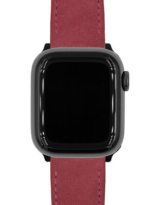 Červený kožený remienok Hirsch Osiris Nubuk M 03433161-2 (Teľacina)