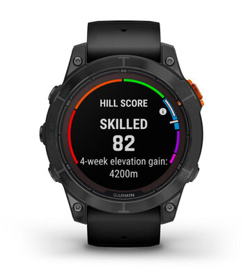 (SK) Garmin Fenix 7 Pro Solar, Slate Gray Stainless Steel, Black Band