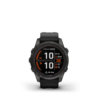 (SK) Garmin Fenix 7S Pro Sapphire Solar Gray DLC Titanium / Black Silicone Band