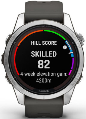 Garmin Fenix 7S Pro Solar, Silver Stainless Steel, Graphite Band