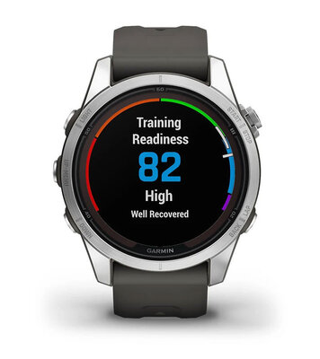 Garmin Fenix 7S Pro Solar, Silver Stainless Steel, Graphite Band