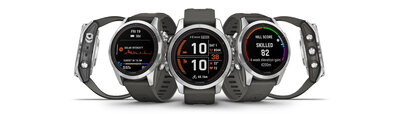 Garmin Fenix 7S Pro Solar, Silver Stainless Steel, Graphite Band