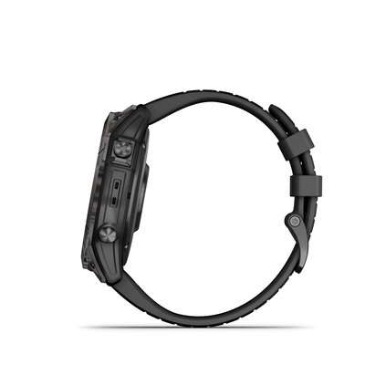 (SK) Garmin Fenix 7X Pro Sapphire Solar Gray DLC Titanium / Black Silicone Band