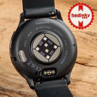 Garmin Venu 3 Slate / Black, Black Leather Band